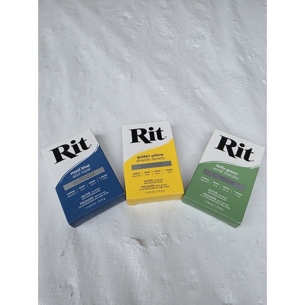 (3) RIT Powder Dye, All Purpose Concentrated Fabric Dye - Multiple Colors Lot 3